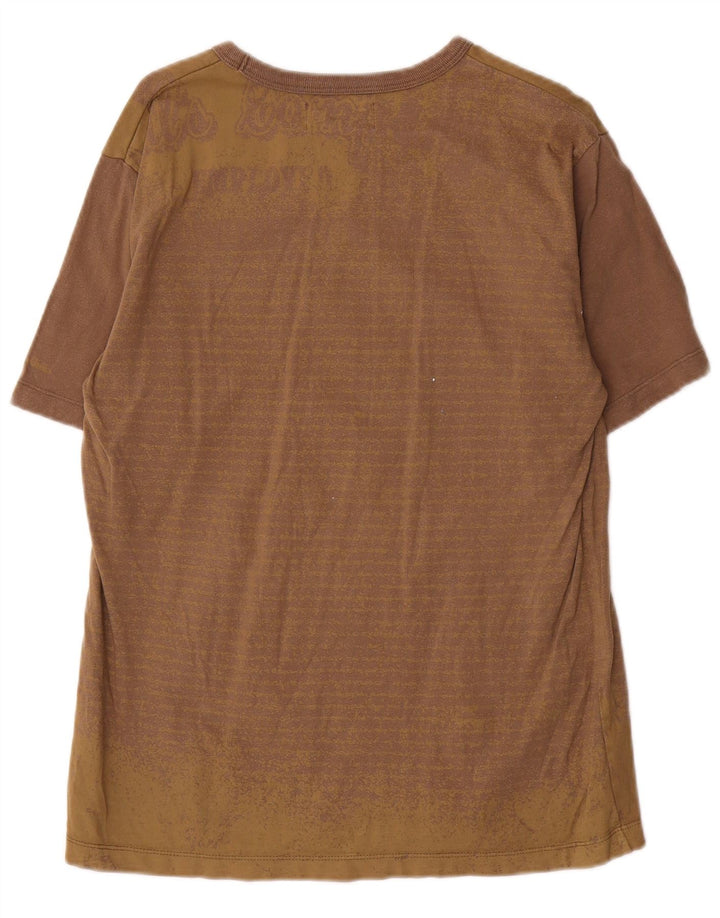 Tricou grafic Marlboro Classics pentru bărbați Top din bumbac cu dungi maro mediu