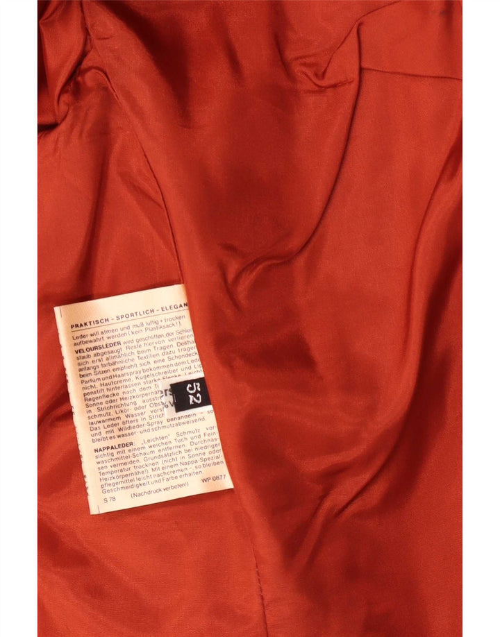 Vintage Womens Suede Jacket IT 52 2XL Red Leather