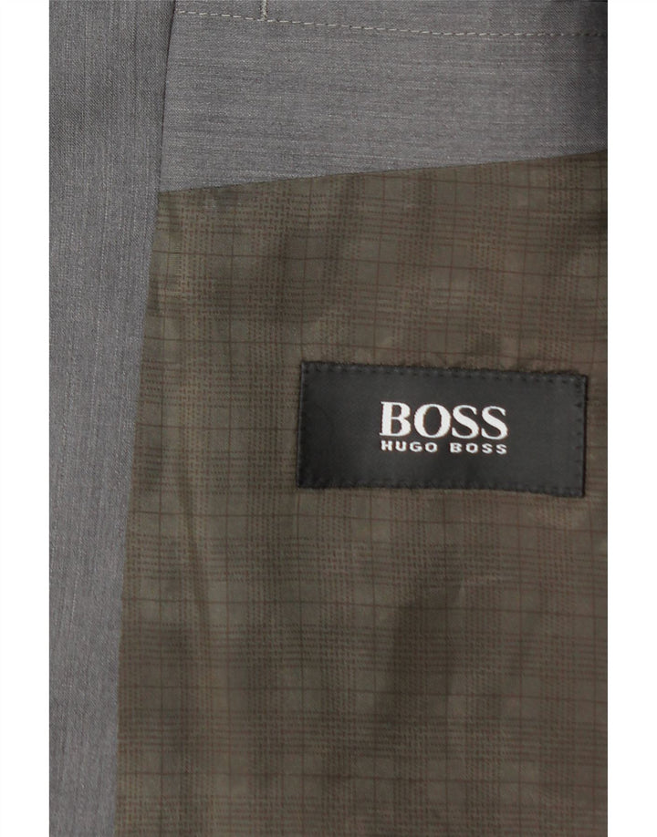 HUGO BOSS Mens 3 Button Blazer Jacket UK 40 Large Grey New Wool