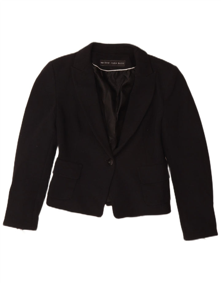 Jachetă Blazer Femei ZARA cu 1 nasture UK 12 Medium Negru