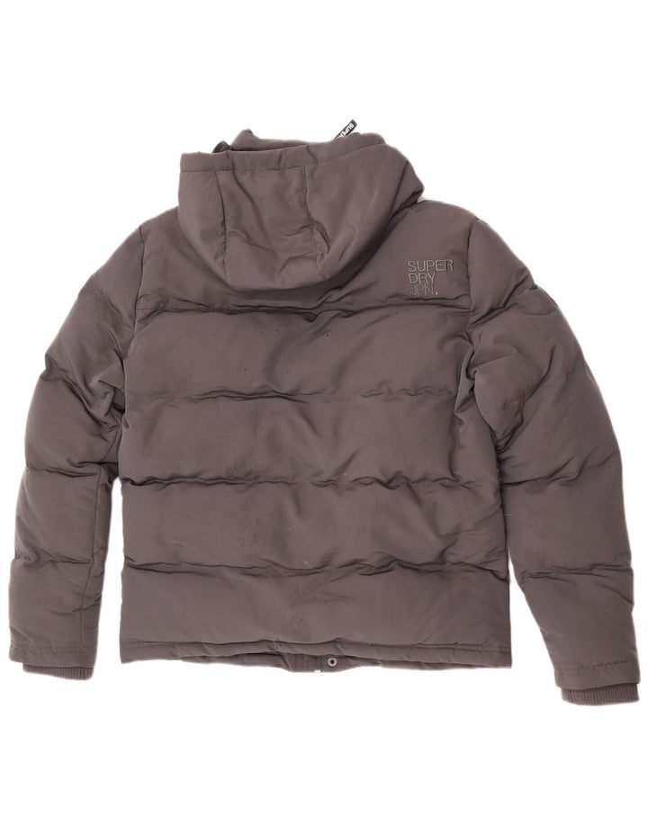 Jachetă căptușită cu glugă grafică Superdry pentru bărbați UK 36 Poliester mic gri