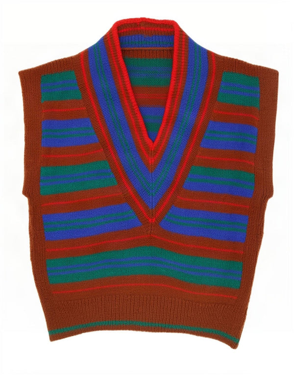Vestă Vintage pentru femei UK 18 XL, cu dungi multicolore