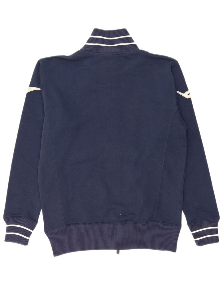 LEGEA Mens Graphic Tracksuit Top Jacket Medium Navy Blue Cotton
