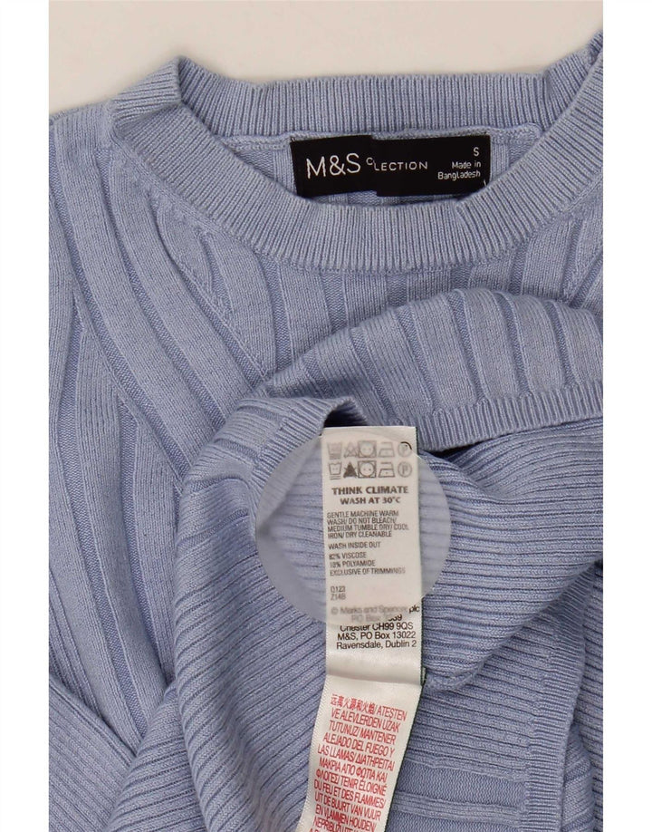Pulover pentru femei Marks & Spencer cu decolteu triplu UK 8 Small Blue