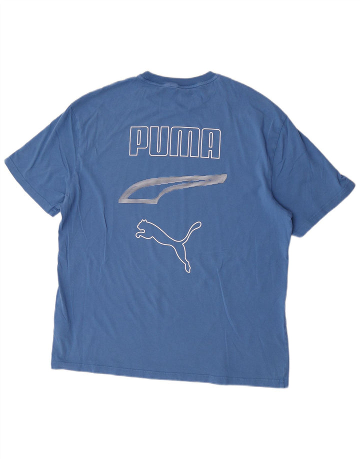 Tricou grafic PUMA pentru bărbați Top mare din bumbac albastru