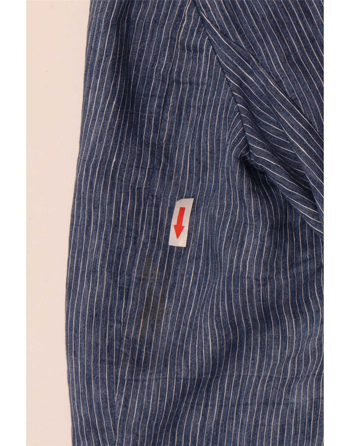 Blazer pentru femei Zara, cu 1 nasture, UK 18 XL, poliester cu dungi albastre