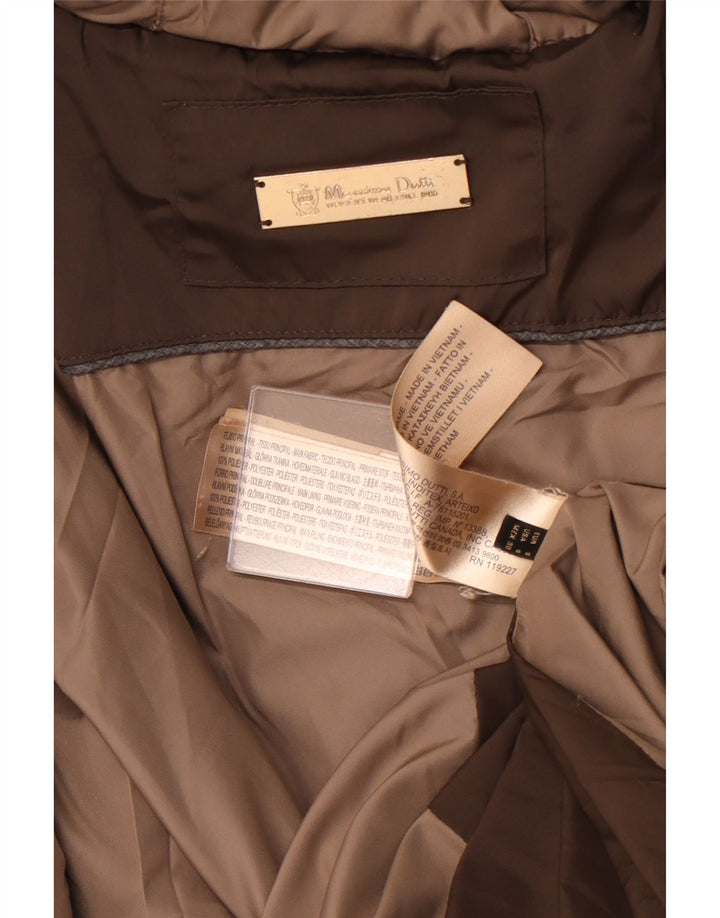 MASSIMO DUTTI Palton căptușit cu glugă pentru femei UK 10 Poliester maro mic