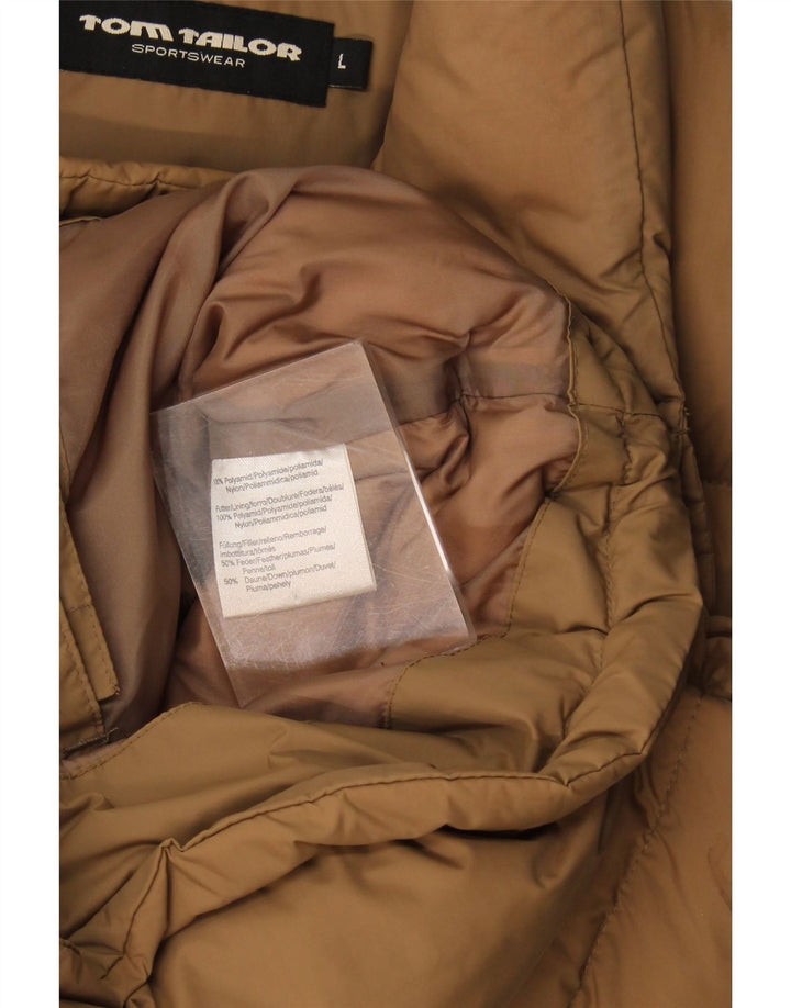 Gilet căptușit pentru bărbați Tom Tailor UK 40, mare, bej, poliamidă