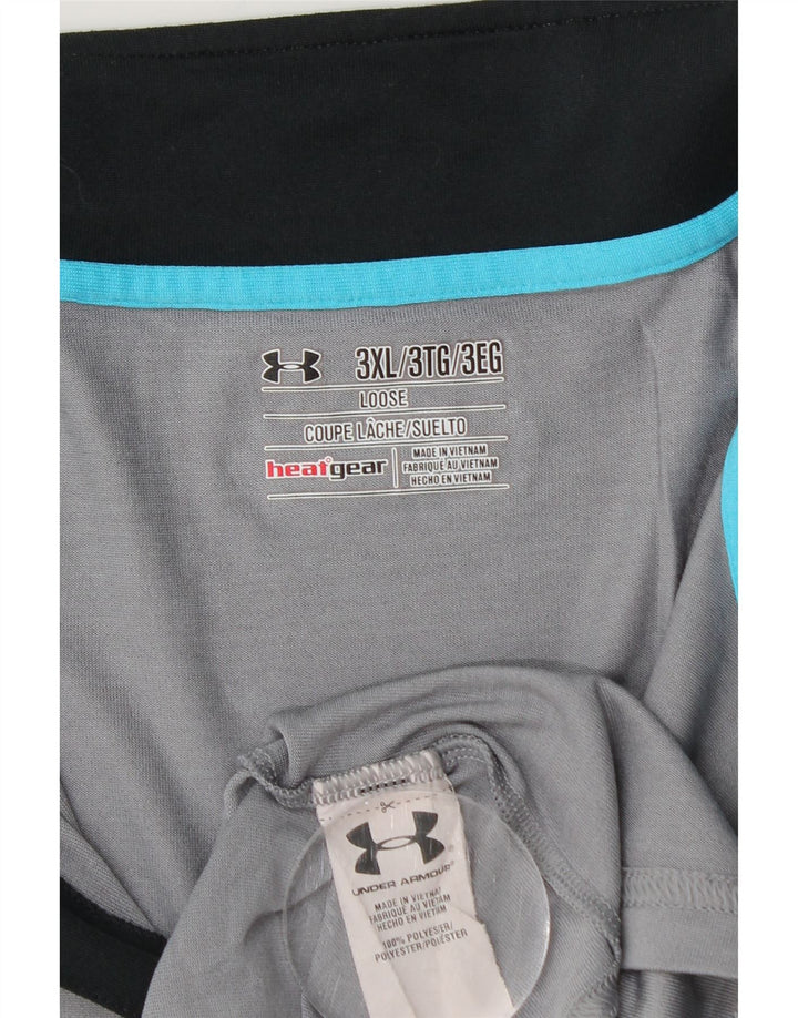 UNDER ARMOUR Top pentru trening pentru bărbați Heat Gear, cu fermoar și gât, 3XL, gri