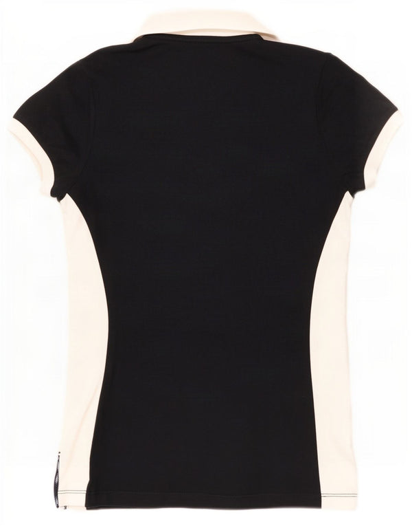 Tricou polo Calvin Klein pentru femei UK 6 XS, bumbac negru color bloc
