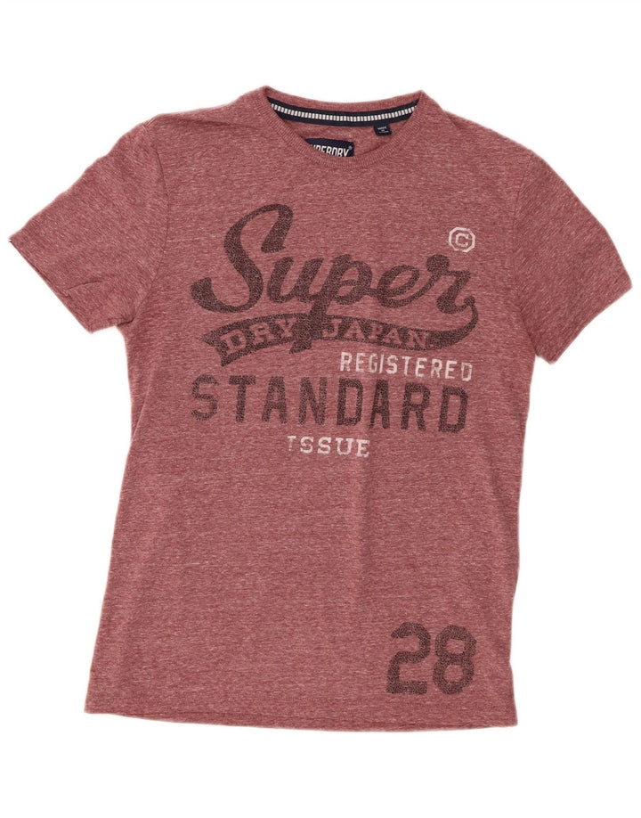 Tricou cu grafică pentru bărbați Superdry Top mic din poliester cu pete burgundy