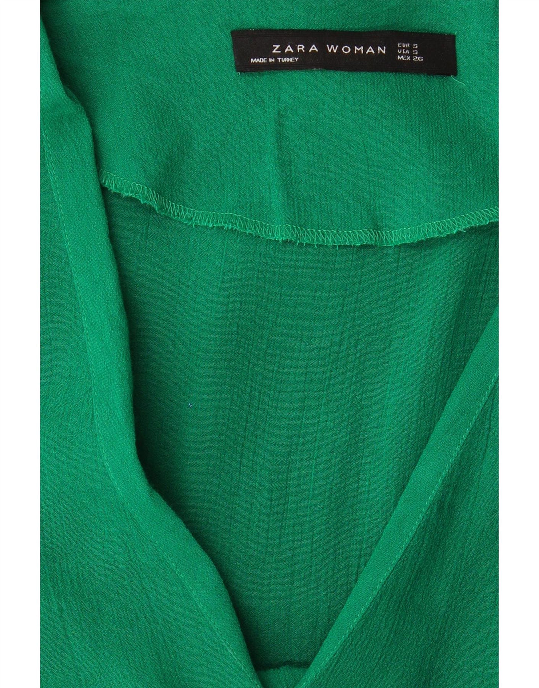 ZARA Womens 3/4 Sleeve Blouse Top UK 10 Small Green Vintage Zara and Second-Hand Zara from Messina Hembry 