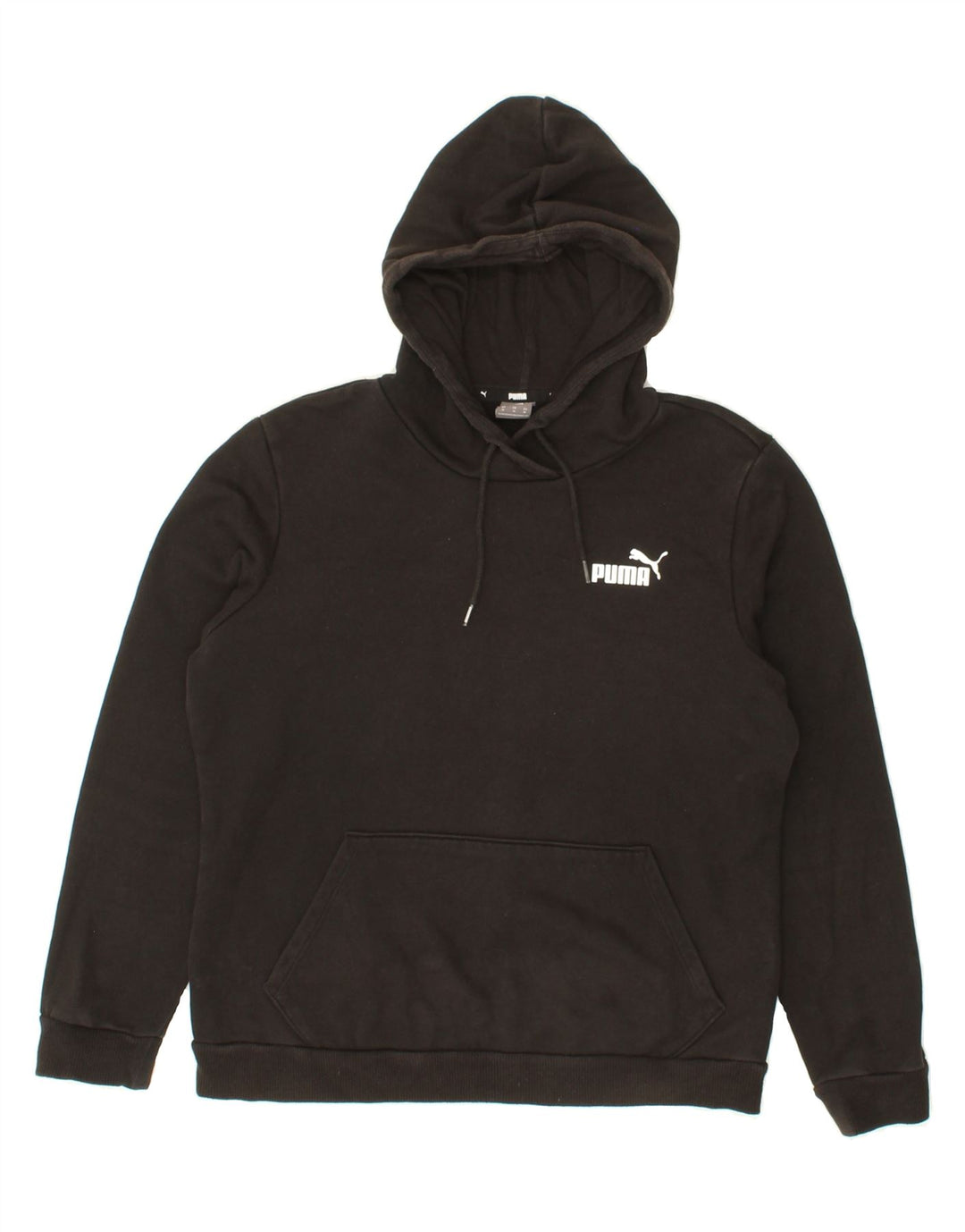 PUMA Womens Hoodie Jumper UK 14 Medium Black Cotton Vintage Puma and Second-Hand Puma from Messina Hembry 