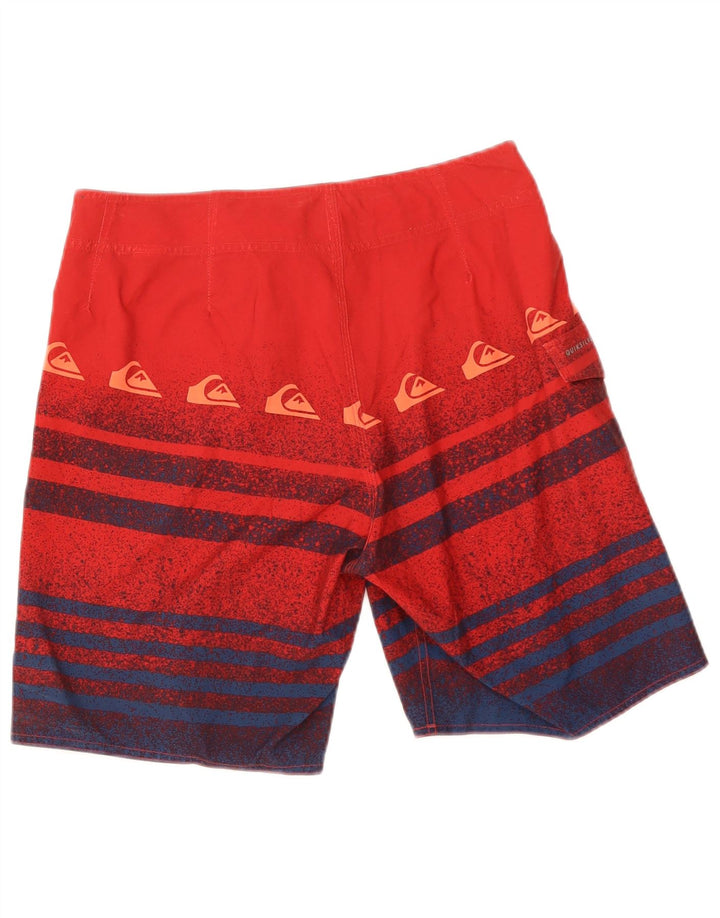 Pantaloni scurți de înot grafic Quiksilver pentru bărbați, cu dungi roșii medii