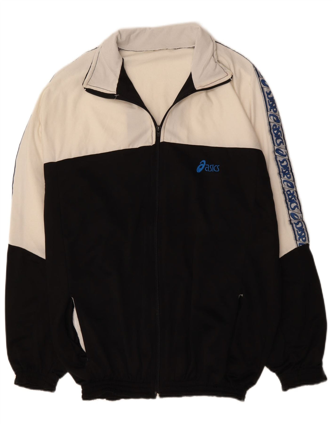 Jachetă de top pentru trening grafic ASICS pentru bărbați, mare, negru, bloc de culoare