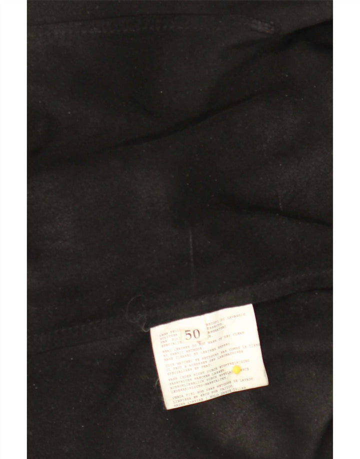 Cămașă din piele vintage pentru femei IT 50 XL neagră