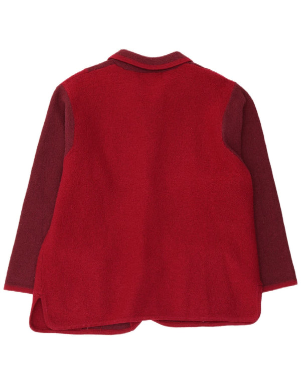 CASAMIA Womens Loose Fit Blazer Jacket UK 16 Large Burgundy Colourblock