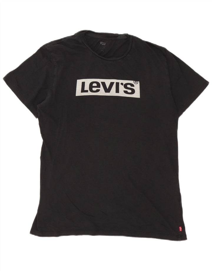 Tricou grafic pentru bărbați Levi's Top mediu negru bumbac