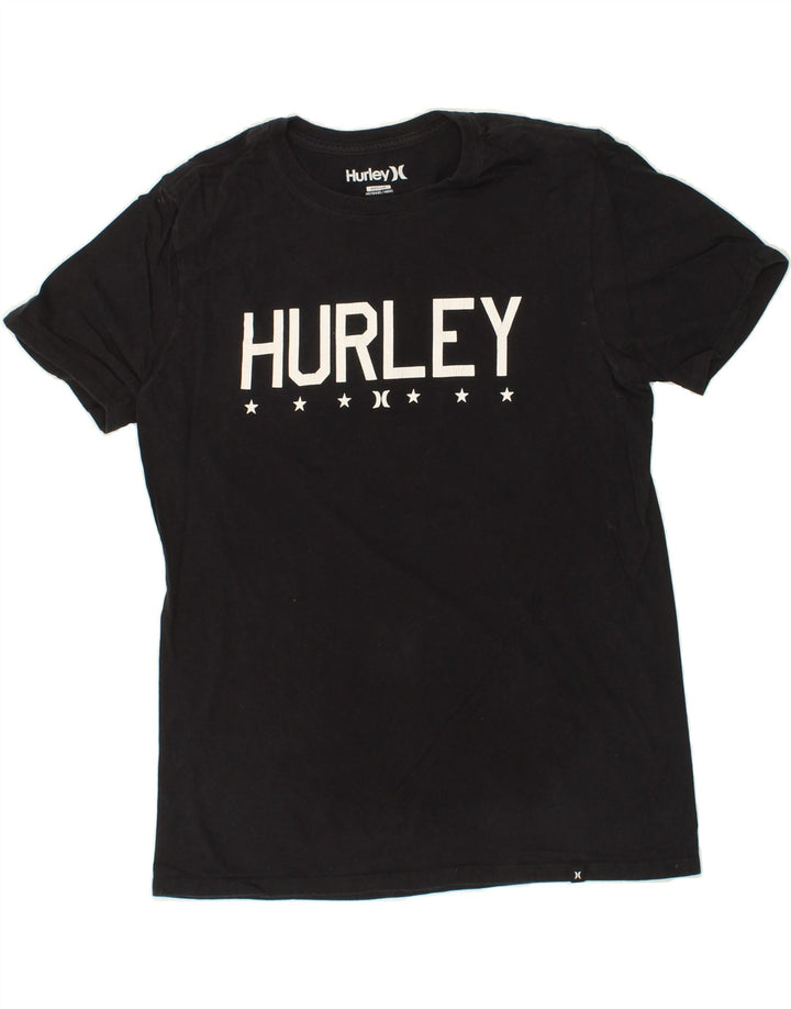 HURLEY Mens Graphic T-Shirt Top Medium Black Cotton Vintage Hurley and Second-Hand Hurley from Messina Hembry 