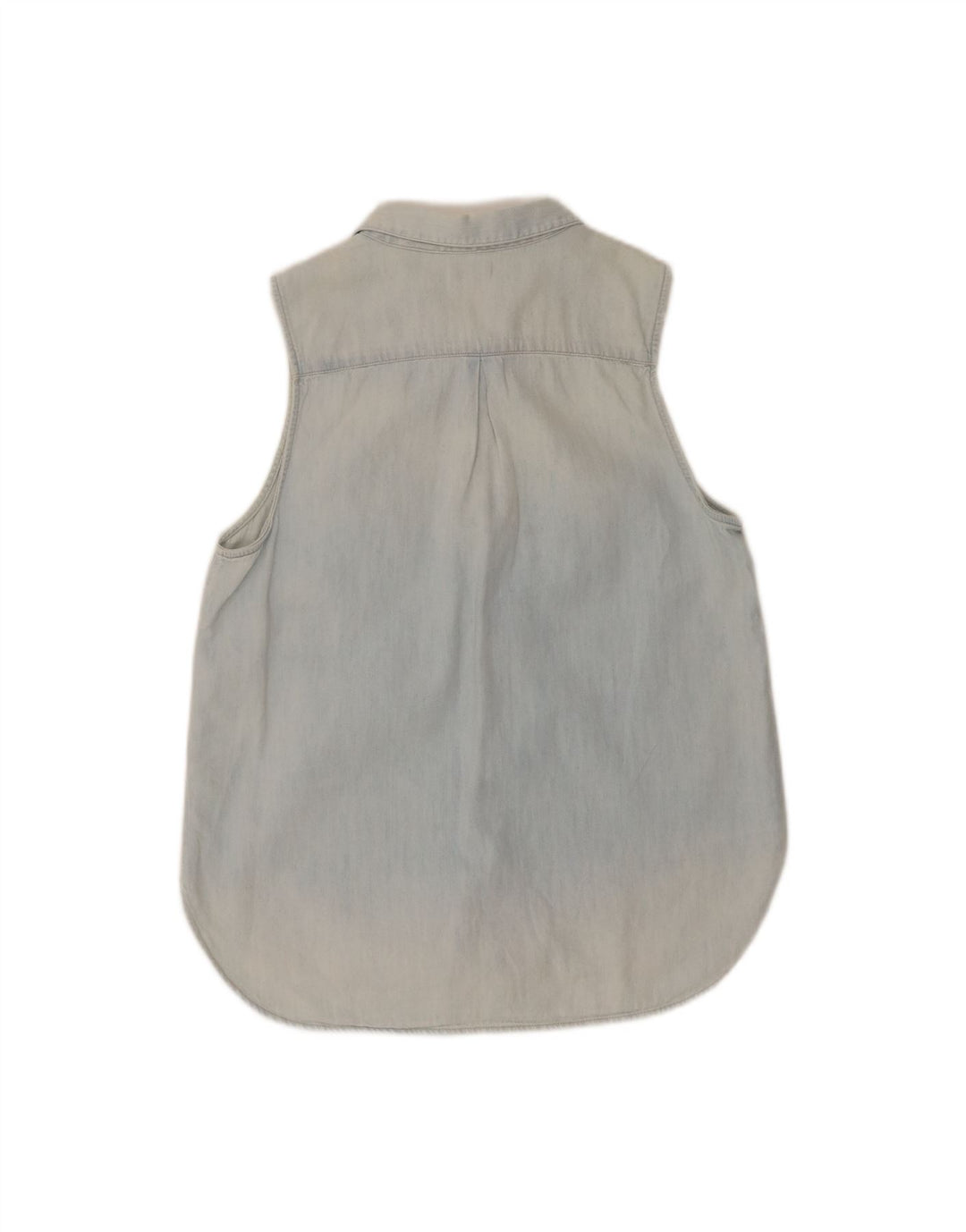 LEVI'S Womens Sleeveless Denim Shirt UK 14 Medium Blue Cotton