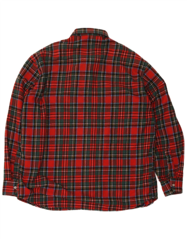 Cămașă de flanel pentru bărbați vintage XL carouri roșii
