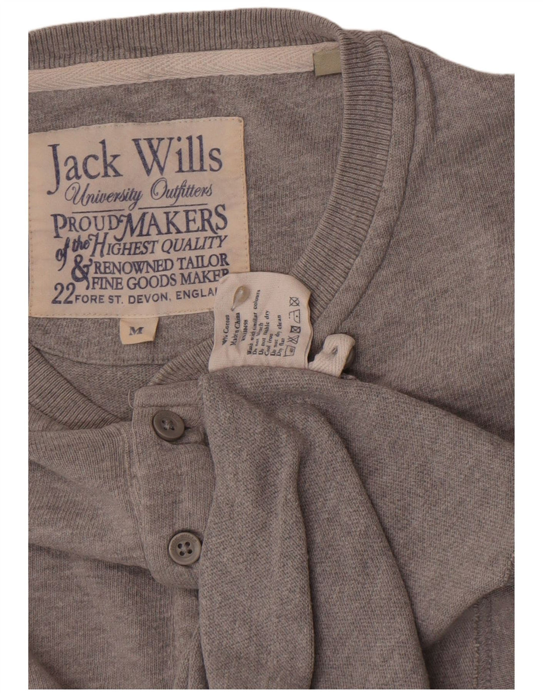 Top pentru bărbați Jack Wills cu mânecă lungă, gri mediu, bumbac