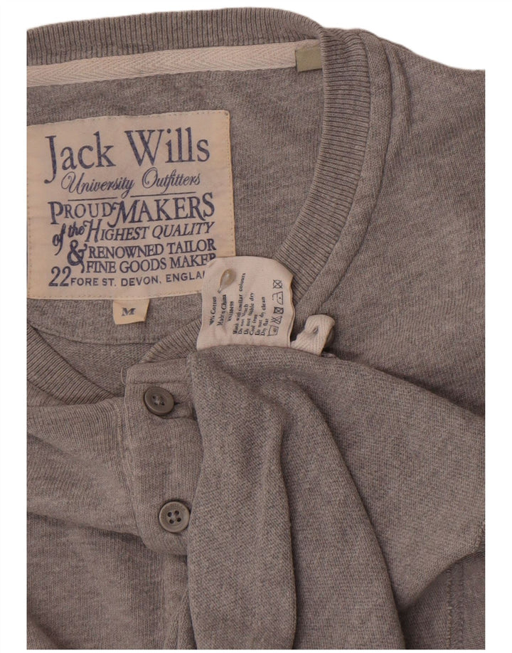 Top pentru bărbați Jack Wills cu mânecă lungă, gri mediu, bumbac