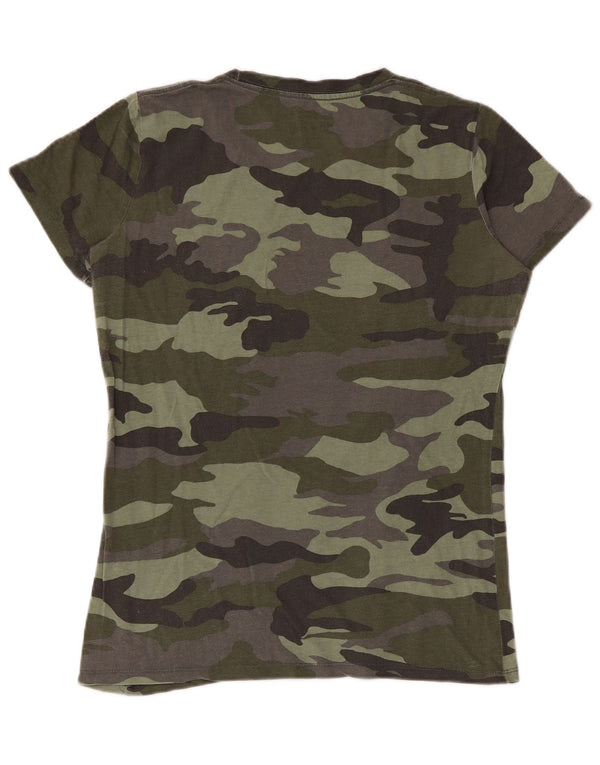 Tricou grafic Converse pentru femei, UK 18 XL, camuflaj kaki