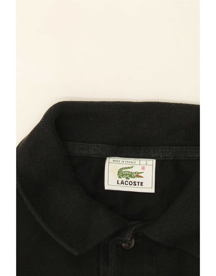 Tricou polo pentru bărbați cu mânecă lungă Lacoste Mărimea 3 Mic Negru