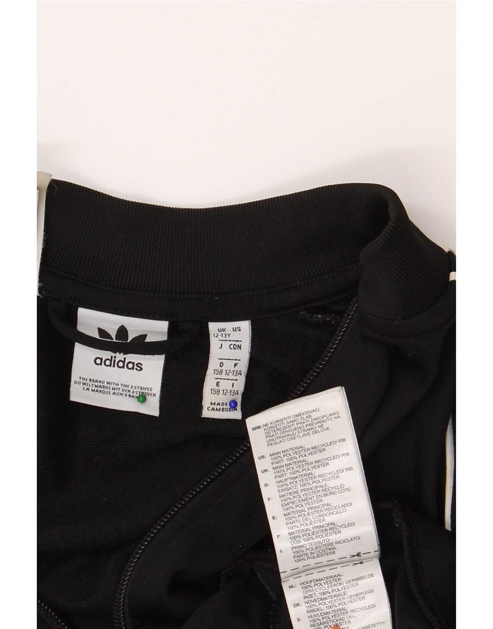 Jachetă pentru trening Adidas băieți 12-13 ani poliester negru