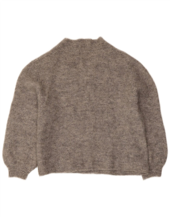Pulover cu decolteu în V ZARA pentru femei UK 14 Medium Gri Pete