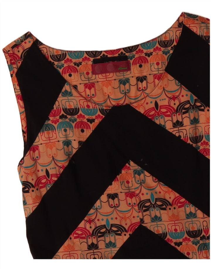 SKUNKFUNK Rochie fără mâneci pentru femei UK 12 Bumbac chevron portocaliu mediu