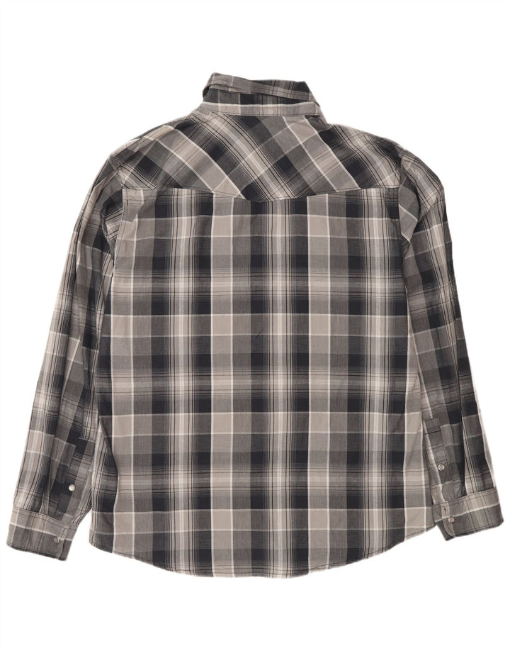 Cămașă pentru bărbați Levi's XL, bumbac cu carouri gri