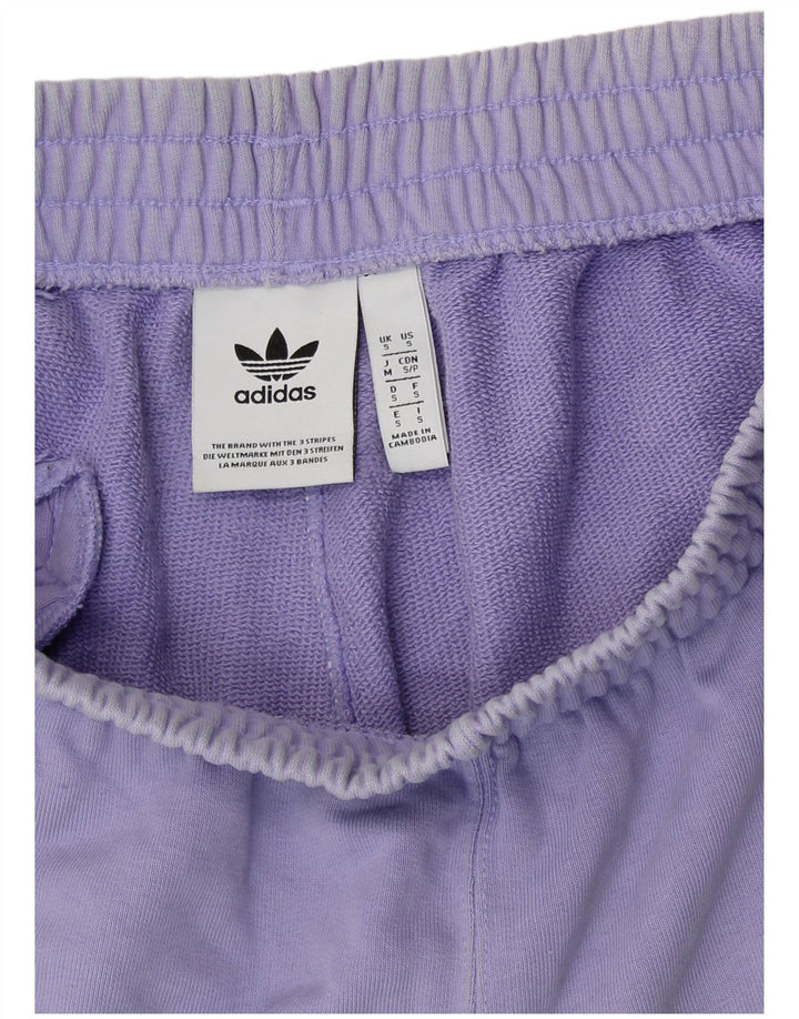 Pantaloni scurți sport ADIDAS pentru femei UK 10, bumbac violet mic