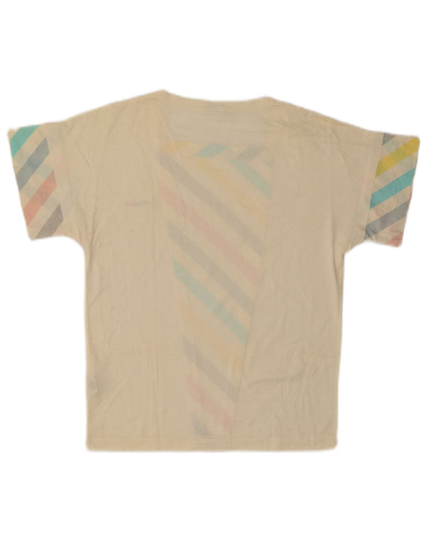 Tricou pentru femei Ellesse, UK 12, bumbac cu dungi alb mediu