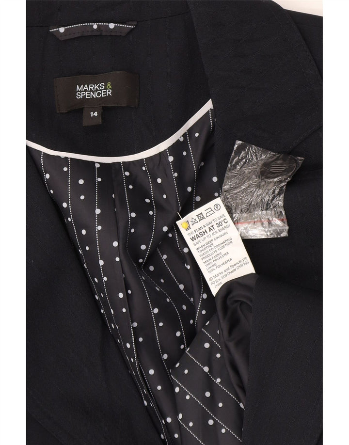 Blazer pentru femei Marks & Spencer UK 14 Medium bleumarin cu dungi