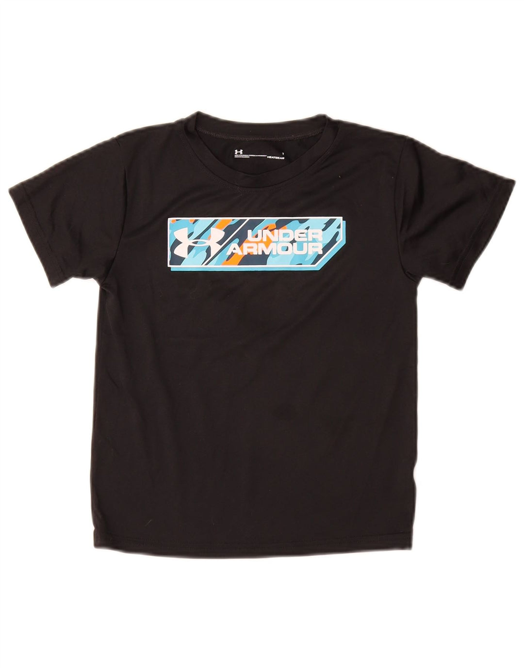 UNDER ARMOUR Băieți Heat Gear Tricou grafic Top 6-7 Ani Negru