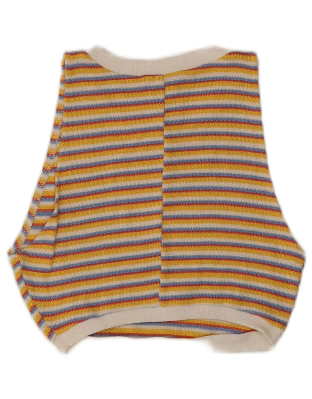 Top crop tricot pentru femei ZARA UK 8 mic cu dungi galbene