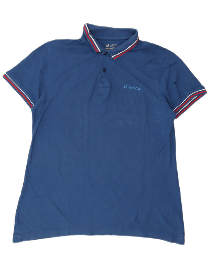 Tricou polo pentru bărbați Lotto, mare, albastru, bumbac