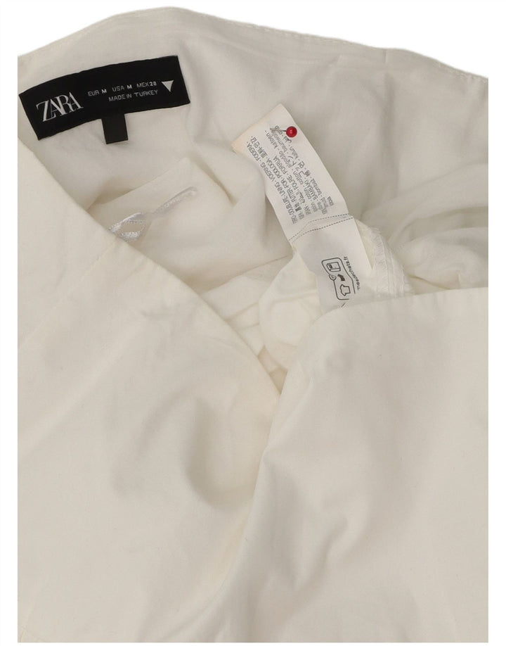 Fusta Mini Volane Zara Femei Medium W30 Bumbac Alb