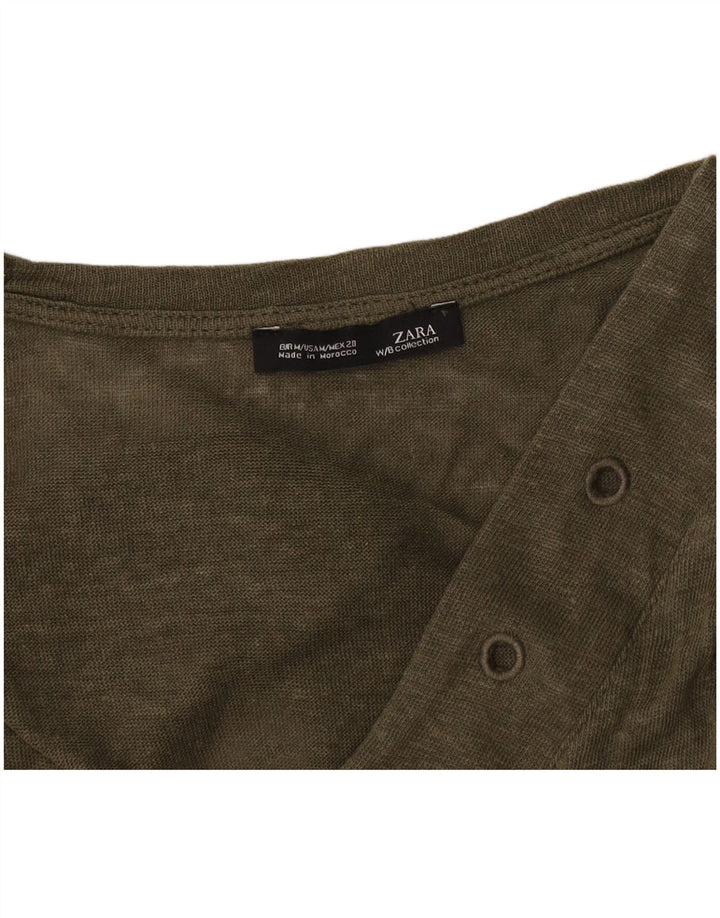 Top pentru femei Zara cu mânecă lungă UK 14 Medium Khaki