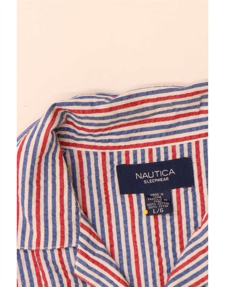Cămașă cu mânecă scurtă pentru bărbați Nautica, bumbac cu dungi mari, multicolore