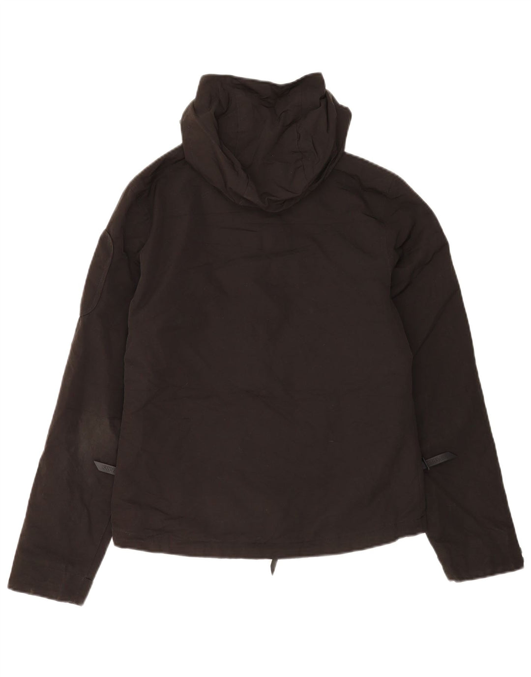 Jachetă de ploaie cu glugă cu glugă Superdry pentru femei UK 8, poliester negru mic