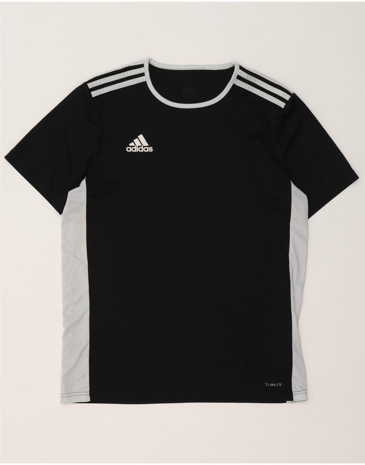 Tricou Adidas Climalite pentru bărbați Top Mediu Negru Poliester Colorblock