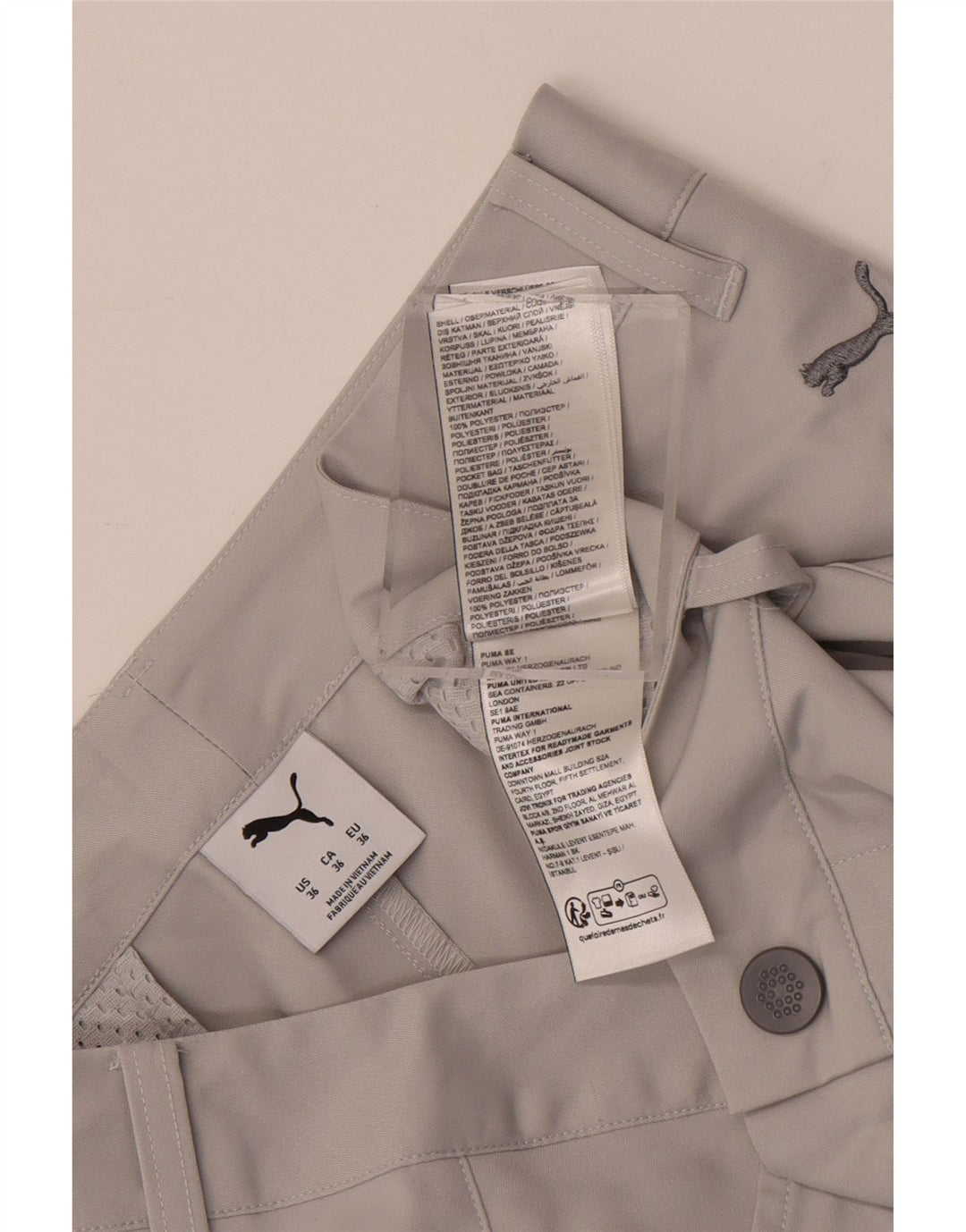 Pantaloni scurti chino PUMA pentru bărbați W36, poliester, gri mare