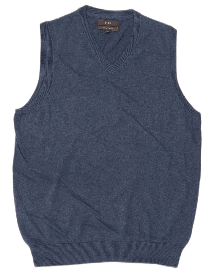 MARKS & SPENCER Vestă pentru bărbați Tank Top Bumbac, albastru bleumarin mediu