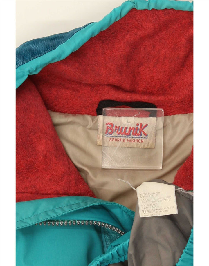 Brunik Anorak Fleece Jacket pentru bărbați UK 40, mare, albastru, poliester color bloc