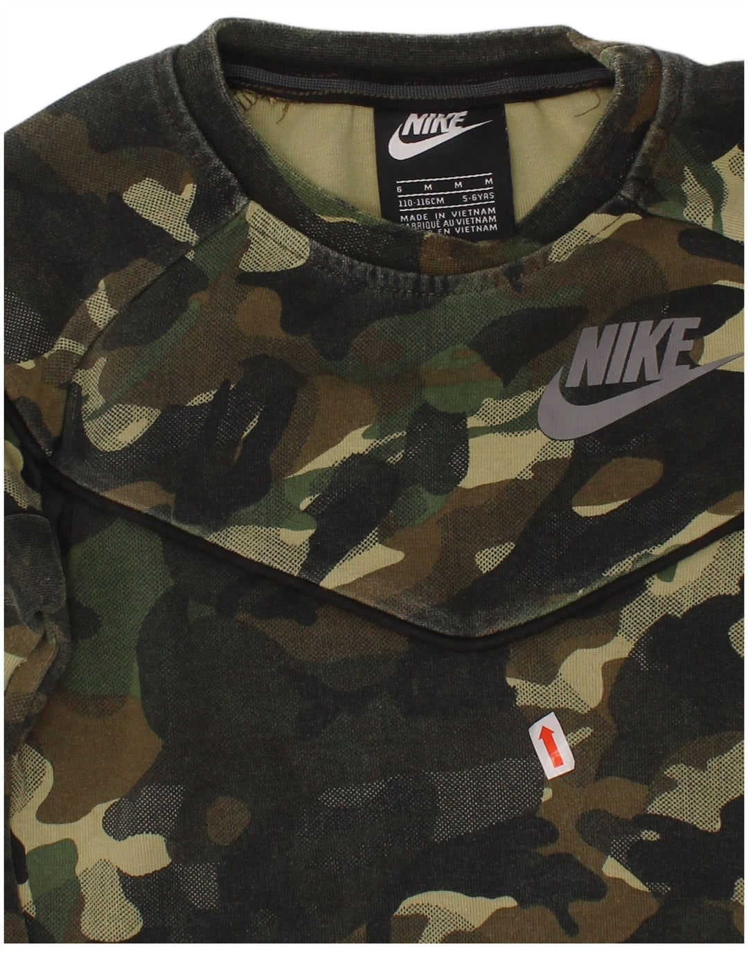 Pulover grafic pentru băieți NIKE 5-6 ani Camuflaj verde mediu