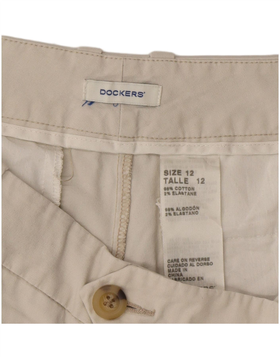 Pantaloni scurti chino Dockers pentru femei US 12 Large W36 Beige Bumbac