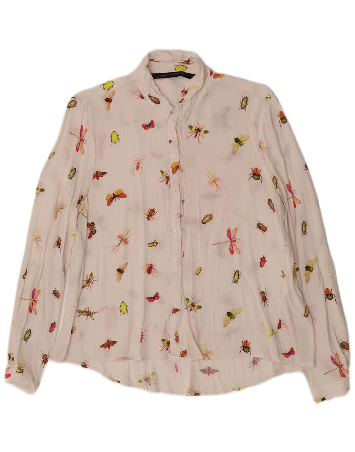 Bluză cămașă pentru femei Zara UK 16 Large White